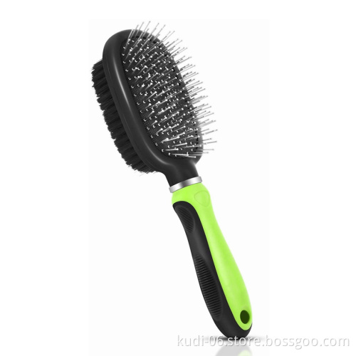 Custom Logo Bristle and Pin Pet Hair Grooming Combo Brush for Dogs and Cats